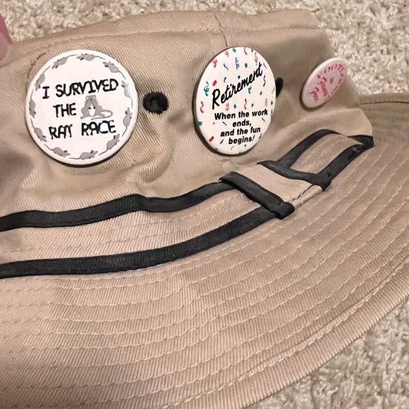 RETIRED but REHIRED Men's Novelty Hat with Buttons - Picture 7 of 7